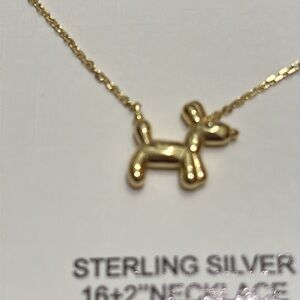 NIB Rachel Zoe Gold Balloon Dog Pendant Necklace